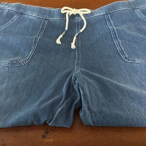 Belle by Kim Gravel Drawstring Denim Cropped Pants